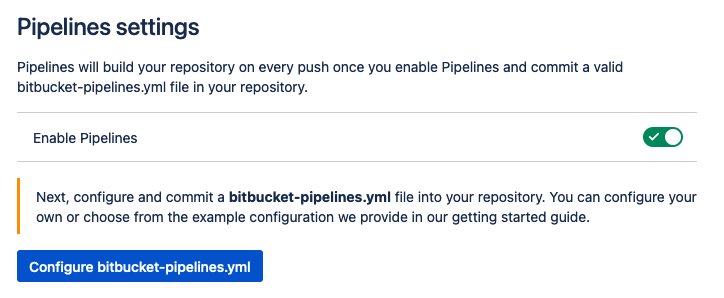 Enable Bitbucket Pipelines